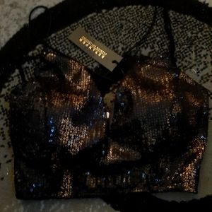 Rhinestone crop shirt